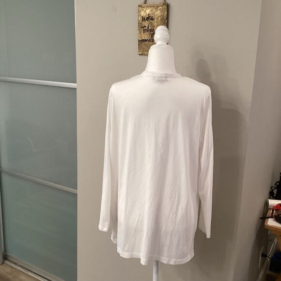 Chaps Denim 2x White Top With Gold Beads NWOT - Picture 3 of 5